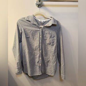 Old Navy Gray Llama Button Down Shirt